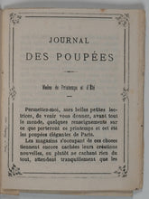 Load image into Gallery viewer, Journal des Poupées offert par La Poupée Modèle a ses Petites Abonnées. Première Année. Poupée Modèle. Boulevard des Italiens No. 1. Paris. [1863].

