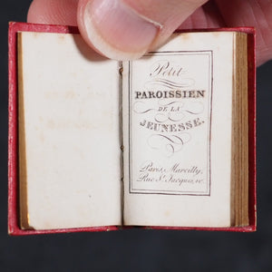 Petit Paroissien de la Jeunesse. Marcilly. Rue St. Jacques, 10. Paris. Circa 1840. Original slipcase, magnifying glass and case.