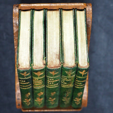 Load image into Gallery viewer, Dickens, Charles Christmas Stories. Birdsall &amp; Sons [Northampton]. Circa 1908. Complete five volume set on original oak book display.
