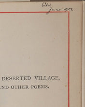 Load image into Gallery viewer, Goldsmith, Oliver. Deserted Village and other poems. Bryce, David &amp; Sons. Glasgow. Circa 1895. Dainty Little Library.
