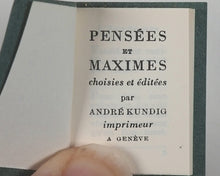 Load image into Gallery viewer, Pensées et Maximes. Kundig, Andrée. Genève. 1959.
