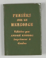 Load image into Gallery viewer, Pensées sur le mensonge. Kundig, Andrée. Genève. 1969.
