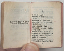 Load image into Gallery viewer, Autrata, František Václav. Kolibří Slovníček česko-německý- Liliput Wörterbuch böhmisch-deutsch. Printed by Th. Vents, p. s ro. Prague. 1913.
