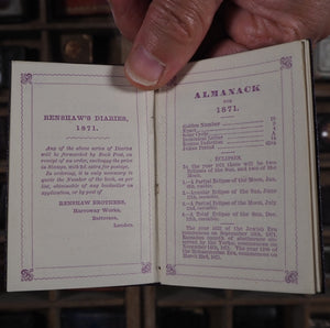 Renshaw's Royal Almanack for 1871. >>RARE ROYAL MINIATURE ALMANAC<< Publication Date: 1870 CONDITION: NEAR FINE