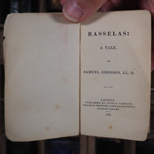 Load image into Gallery viewer, Rasselas: a Tale. [together with] Elizabeth; or, Exiles of Siberia. A Tale founded on facts, from the French of Madame Cottin. &gt;&gt;DOUBLE MINIATURE VOLUME&lt;&lt; Johnson, Samuel [with] Madame [Sophie] Cottin. Publication Date: 1835 CONDITION: GOOD
