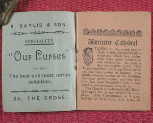 Brief Description of Worcester Cathedral. From E. Baylis & Son's Sixpenny Picturesque Guide. Bayliss, Eben.[ezer] & Son. Cross. Worcester. Circa 1911.