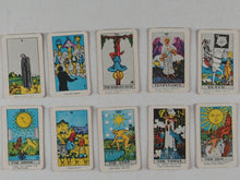 Load image into Gallery viewer, World&#39;s Tiniest Tarot Card Set. Complete Deck of 78 Cards. Merrimack Publishing Corp. 85 Fifth Ave.N.Y.10003. No.1960S. Printed in Hong Kong. [1968/9]
