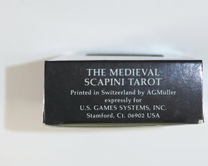 Medieval Scapini Tarot. Luigi Scapini. U.S. Games Systems Inc. SM78. Printed in Switzerland by A.G. Muller. 1985. ISBN 0880790318.