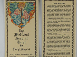 Medieval Scapini Tarot. Luigi Scapini. U.S. Games Systems Inc. SM78. Printed in Switzerland by A.G. Muller. 1985. ISBN 0880790318.