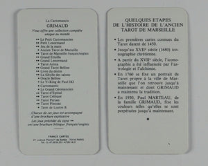 Tarot of Marseilles. Ancien Tarot de Marseille. B.P. Grimaud, Paris, France. 1982.