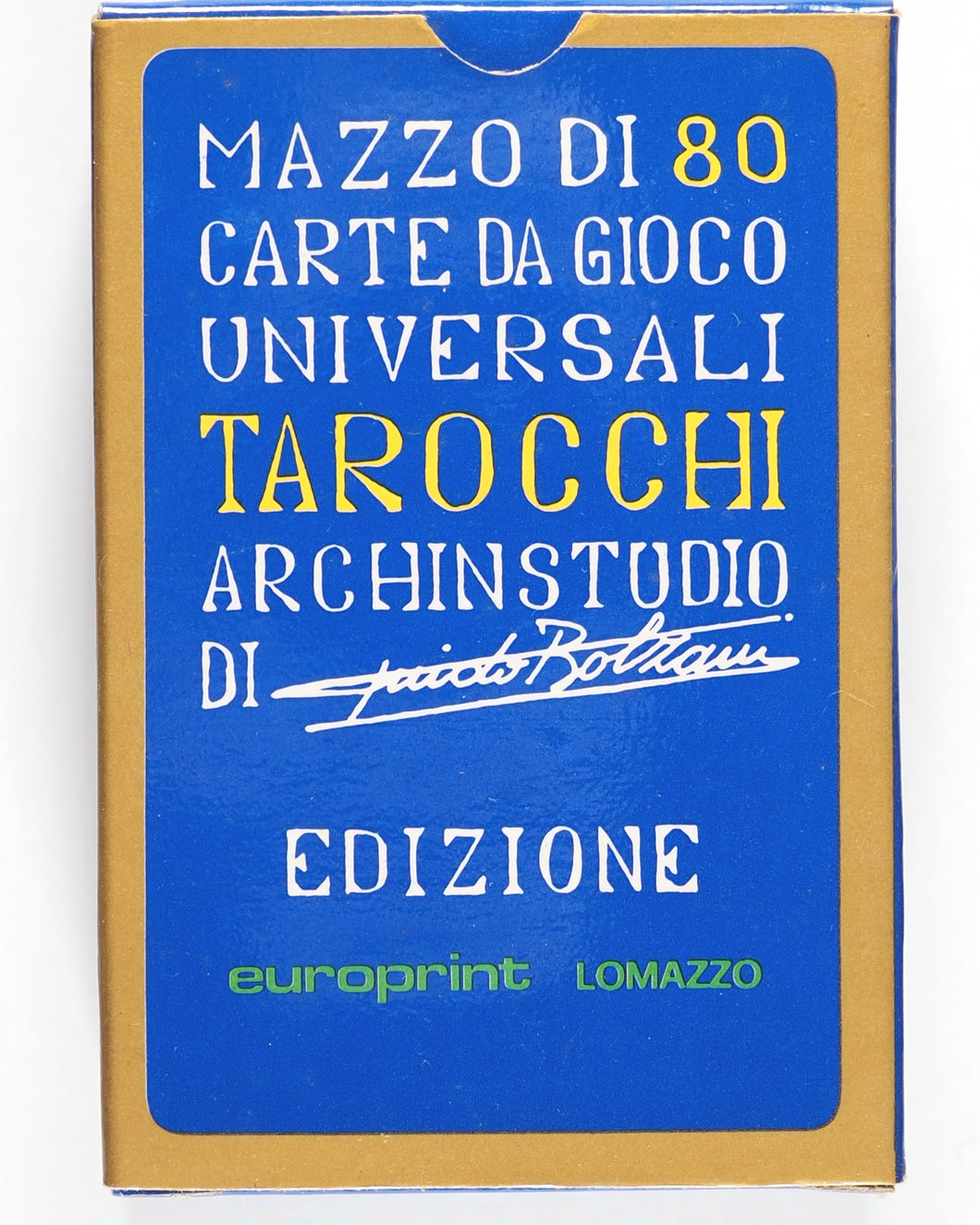 Mazzo Di 80 Carte Da Gioco Universali Tarocchi. Archin Studio. Guido Bolzani. Edizione Europrint, Italy.  Circa 1977.