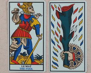 Ancien Tarot de Marseille. Fortune Telling Cards. J.M. Simon. Cartomancie B.P. Grimaud. Paris. France. 1977.