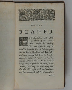 New Method of Studying History. >>FIRST EDITION<< 2 volumes. Richard Rawlinson. London: printed for W. Burton. 1728.