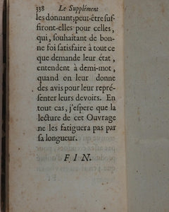 Bordelon, Laurent (1653-1730). Le supplément de Tasse rouzi friou titave. Aux Femmes ou aux Maris, pour donner à leurs Femmes. 1713, Pierre Prault, Paris.