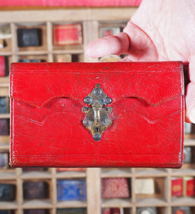 1790 GEORGIAN ALMANACK -PROVENANCE NATHANIEL JARMAN- IN CONTEMPORARY RED LEATHER CASED POCKETBOOK.