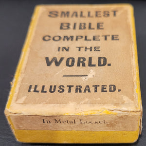 Smallest Bible complete in the World with Burns'     Family register in the Poet's Handwriting, 2nd copy     c1901