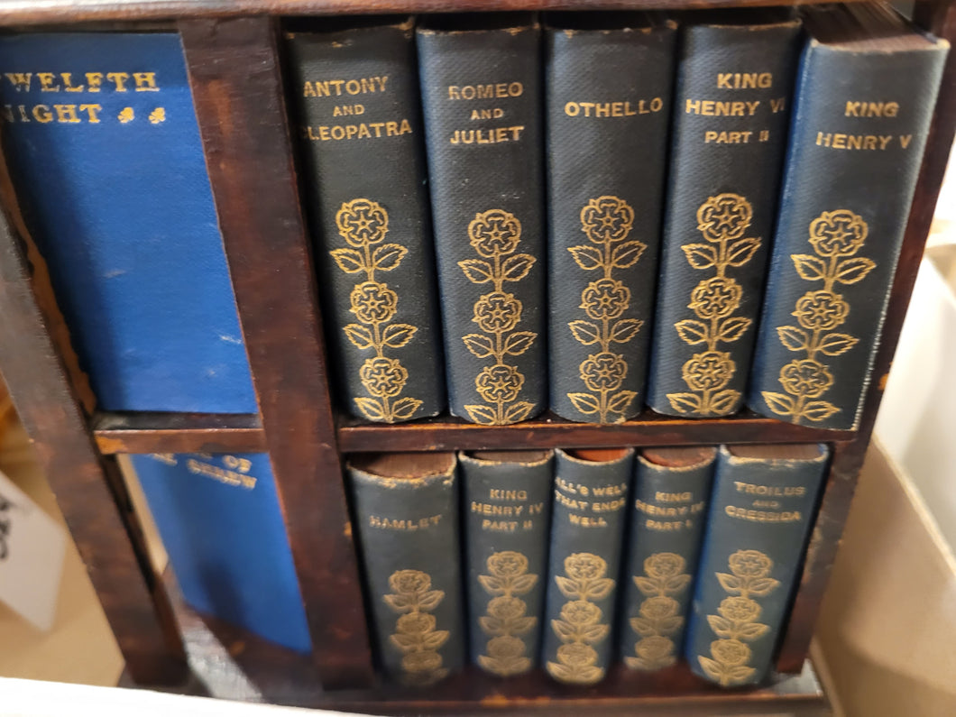 SHAKESPEARE, WILLIAM.        Complete Works. (c. 1904) 2 set. [Large Revolving     Bookcase).     Glasgow & NY. David Bryce and Son. (1904) Forty volumes.