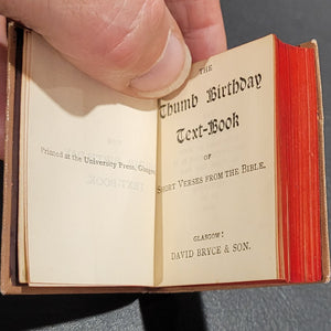 Thumb Birthday Text Book of short verses from the bible. 1900.