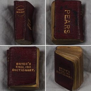 Smallest English Dictionary in the World. Comprising: besides the ordinary and newest words in the language, short explanations of a large number of scientific, philosophical, literary and technical terms. Publication Date: 1900. >>MINIATURE BOOK<<