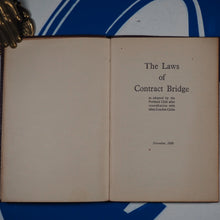 Load image into Gallery viewer, The Laws of Contract Bridge, as adopted by the Portland Club after consultation with other London clubs, December 1929.

