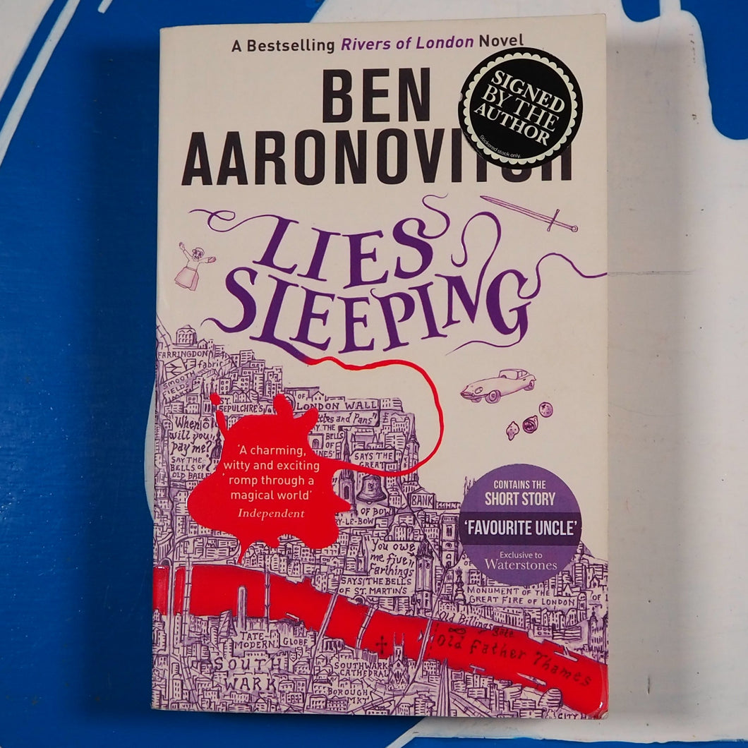 Lies Sleeping: The Seventh Rivers Of London Novel (Paperback) By Ben Aaronovitch USED PAPERBACK.  SIGNED. Condition Very Good+ ISBN 10 1473207835 ISBN 13 9781473207837