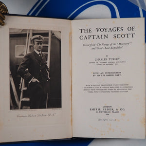 THE VOYAGES OF CAPTAIN SCOTT: Retold from 'The Voyage of the "Discovery"' and 'Scott's Last Expedition'. TURLEY, Charles; with an introduction by BARRIE, Sir J.M. Published by London: Smith, Elder, & Co., 1914.