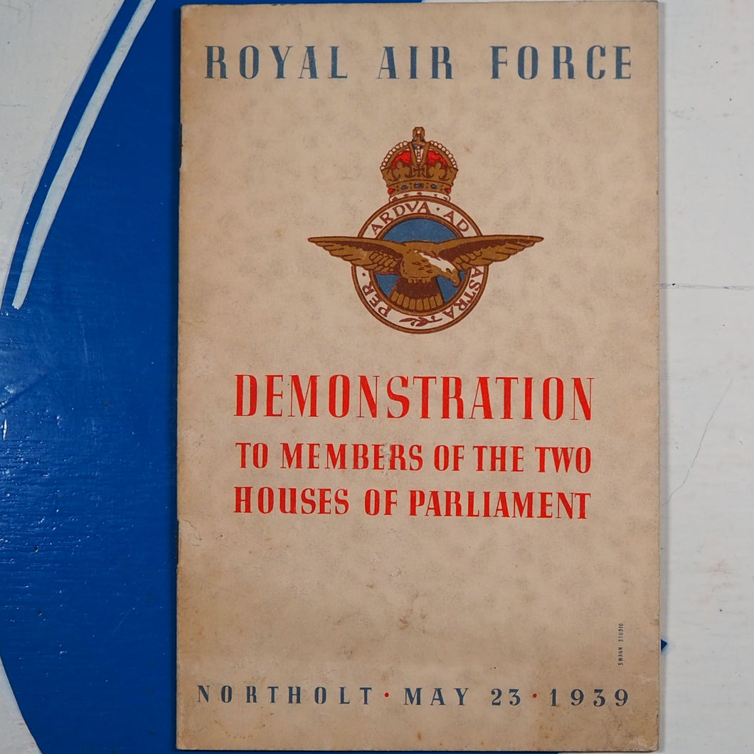 Royal Air Force Demonstration to Members of the Two Houses of Parliament. Northolt. May 23. 1939. Publication Date: 1939 Condition: Very Good