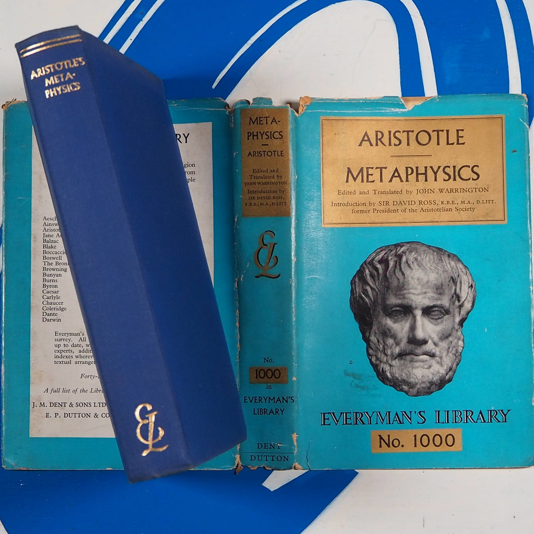 Aristotle Metaphysics Everyman's Library No. 1000 Aristotle; John Warrington Published by Everyman's Library; J. M. Dent & Sons, 1956 Condition: Very Good Hardcover