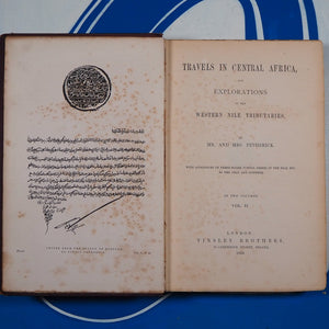 Travels in Central Africa, and explorations of the Western Nile tributaries. PETHERICK, JOHN [And Mrs.] Publication Date: 1869 Condition: Very Good
