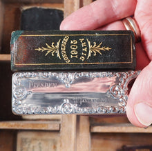 Load image into Gallery viewer, De La Rue&#39;s Improved Condensed diary and engagement book. &gt;&gt;FINGER SHAPED MINIATURE BOOK IN LAVISH SILVER SLIPCASE&lt;&lt; Publication Date: 1905 CONDITION: VERY GOOD
