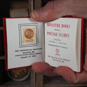 Miniature books relating to postage stamps. Levitan, Kalman. >>ASSOCIATION COPY<< Publication Date: 1983 CONDITION: NEAR FINE