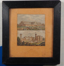 Load image into Gallery viewer, George Baxter, 1804-1867.  Two circa 1851 &quot;Needle Box&quot; miniature prints, of Crystal Palace and of Osborne House.
