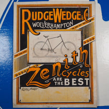 Load image into Gallery viewer, Zenith Cycles ARE THE BEST.&gt;&gt;ORIGINAL CYCLE POSTER ADVERT ARTWORK&lt;&lt; Publication Date: 1892 Condition: Very Good
