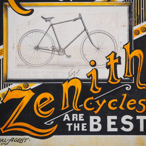 Zenith Cycles ARE THE BEST.>>ORIGINAL CYCLE POSTER ADVERT ARTWORK<< Publication Date: 1892 Condition: Very Good