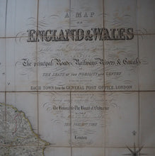 Load image into Gallery viewer, Map of England &amp; Wales Divided into Counties, Parliamentary Divisions and Dioceses. Shewing the Principal Roads, Railways, Rivers and Canals. Publication Date: 1840 Condition: Very Good
