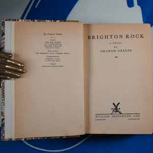 Brighton Rock, A Novel. 1st edition, 1st impression. GREENE GRAHAM. Published by Heinemann, 1938