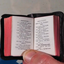 Load image into Gallery viewer, Holy Bible containing the Old and New Testaments.&gt;&gt;MINIATURE BOOK&lt;&lt; [MINIATURE COMPLETE HOLY BIBLE with SHAKESPEARE FAMILY RECORDS. Publication Date: 1919 Condition: Very Good.
