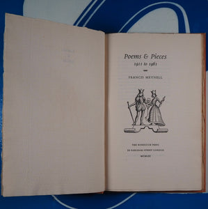 Poems & Pieces 1911 to 1961. Francis Meynell . Publication Date: 1961 Condition: Very Good