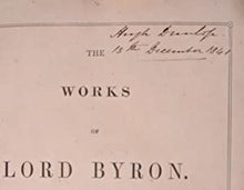 Load image into Gallery viewer, Works of Lord Byron complete in one volume&gt;&gt;BOWDLERIZED HISTORICAL ASSOCIATION COPY&lt;&lt; Byron, George Gordon Byron Baron (1788-1824) Publication Date: 1837 Condition: Fair
