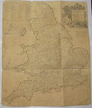 Load image into Gallery viewer, Kitchin&#39;s enlarged map of the Roads of England &amp; Wales with the exact distances by the Mile Stones between town and town Kitchin (Thomas) Publication Date: 1789 Condition: Good
