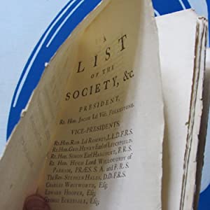 List of the Society for the Encouragement of Arts, Manufactures and Commerce. Publication Date: 1759 Condition: Very Good