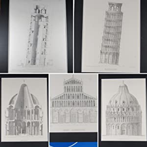 [SET OF 5 ENGRAVINGS OF THE LEANING TOWER or CAMPANILE , PISA CATHEDRAL & PISA BAPTISTRY from] Architecture of the Middle Ages in Italy. GEORGE LEDWELL TAYLOR & EDWARD CRESY (Architectural Draughtsman). JAMES CARTER (Engraver) Publication Date: 1829